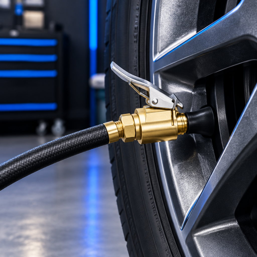 Single nozzle shown at a car tyre