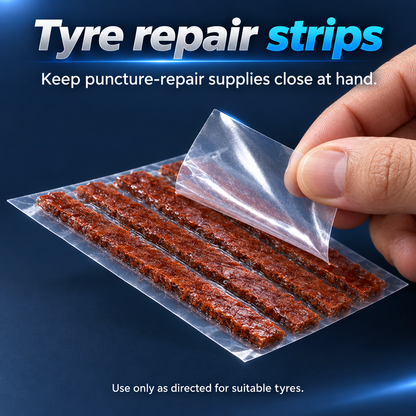 Tyre repair strips detail with supporting text